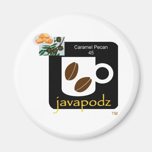 JavaPodz Frig Magnet - Caramel Pecan (Front)