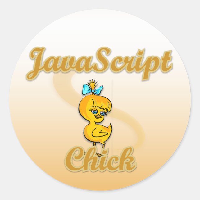 JavaScript Chick Classic Round Sticker (Front)