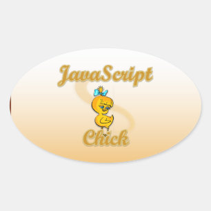 JavaScript Chick Oval Sticker