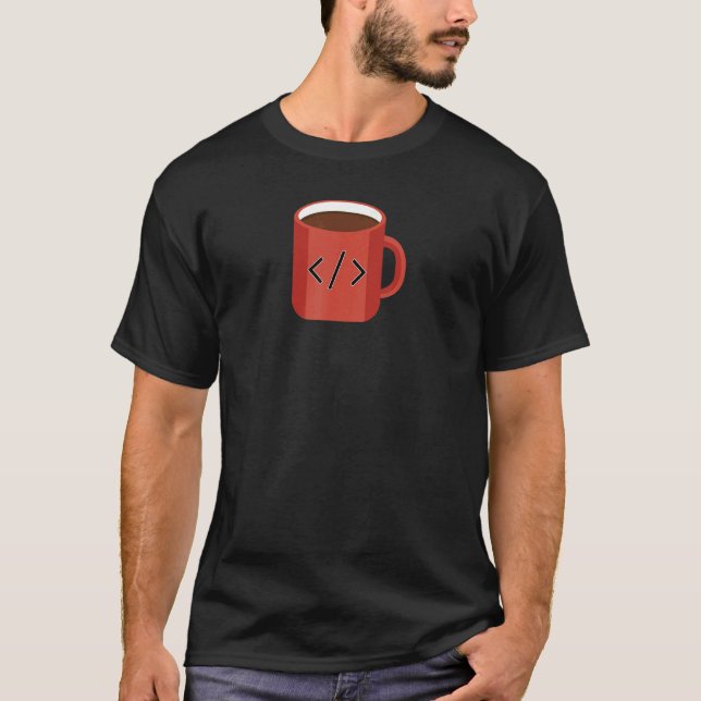 JavaScript Code Coffee Developer Programmer Coffee T-Shirt (Front)