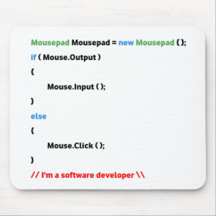 JavaScript Mousepad. Unique(Software Developer) Mouse Pad