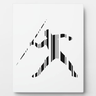 JAVELIN BAR CODE Sports Track and Field Pattern Plaque