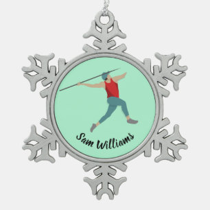 Javelin Snowflake Pewter Christmas Ornament