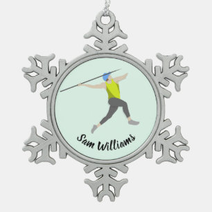 Javelin Snowflake Pewter Christmas Ornament