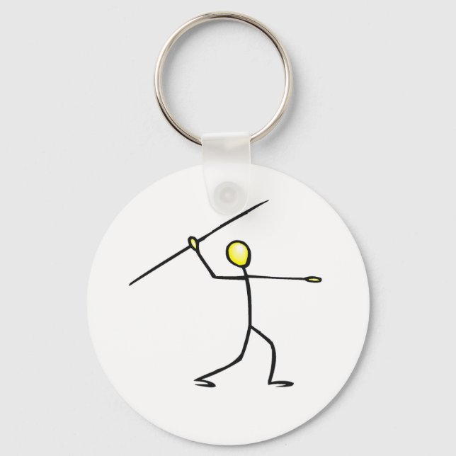 Javelin Stick Figure T-shirts and Gifts. Keychain (Front)