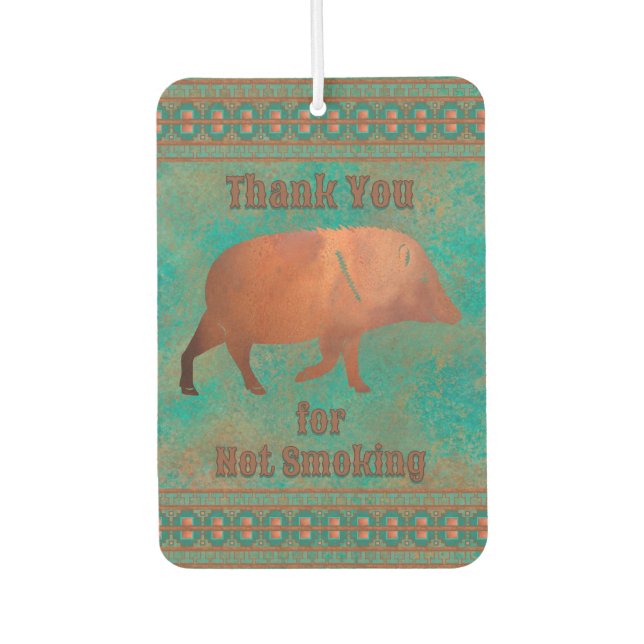 Javelina Copper Teal Colour Personalized Air Freshener (Front)