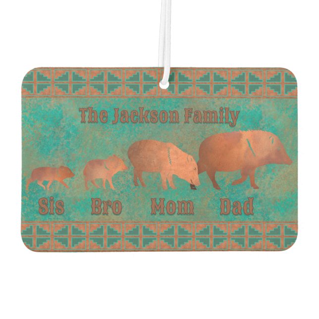 Javelina Family Fully Customizeable Design Air Freshener (Back)