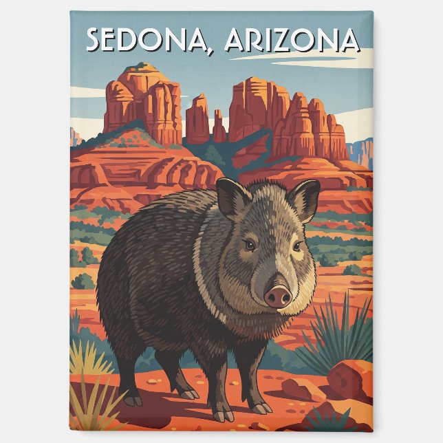 Javelina in Sedona Arizona Travel Vertical Magnet (Front)