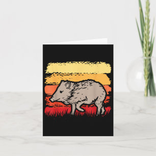 Javelina Retro Vintage 80s Sunset Cute Funny Arizo Card