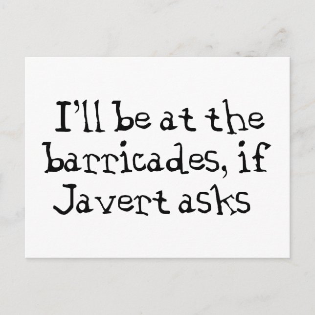 Javert Les Miserables Postcard (Front)