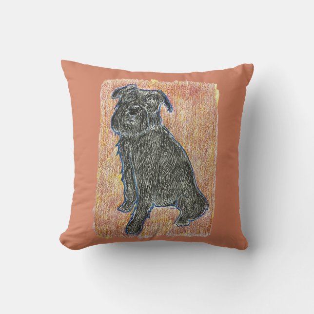 Javier'r Dog Throw Pillow (Front)
