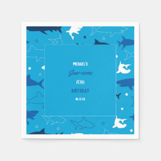 Jaw-some Shark Birthday Party Napkin
