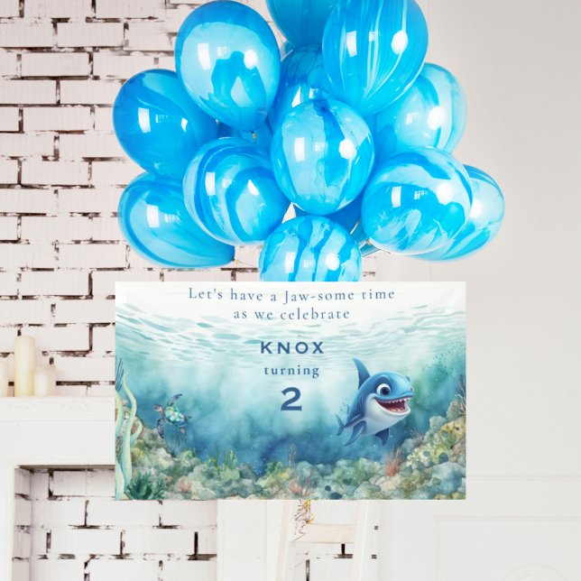 Jaw-some Shark Bite Birthday Party Welcome Sign (Creator Uploaded)