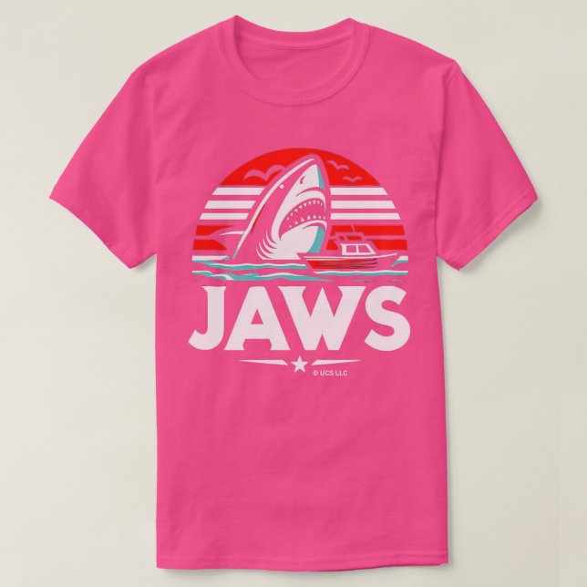 JAWS Attacking Boat T-Shirt (Design Front)