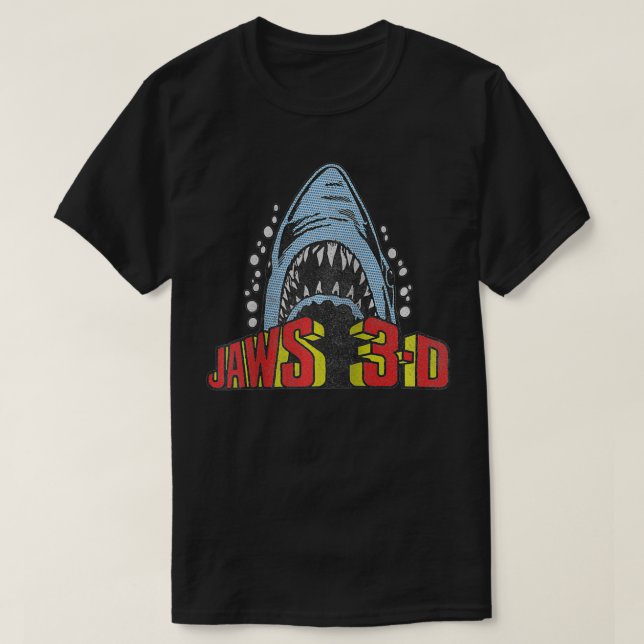 Jaws Retro 3D Poster  T-Shirt (Design Front)