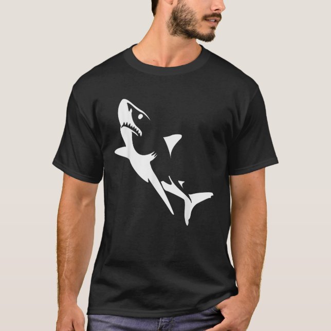 Jaws Shark Attack Graphic and Funny Summer Beach T-Shirt (Front)