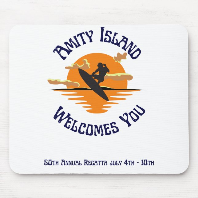 Jaws the movie Amity Island Welcomes you Mouse Pad (Front)