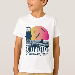 Jaws Vintage Amity Island Lighthouse Graphic T-Shirt