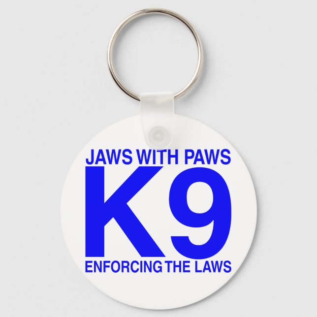 Jaws with Paws enforcing the Laws Keychain (Front)
