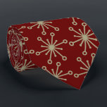 Jax Snowflake Foulard Burgundy Two-sided Tie<br><div class="desc">Burgundy and khaki colorway. This tie is inspired by advertising art of the fifties. This graphical snowflake is khaki shown here on a burgundy background. (All background colours are customizable.) Fun tie for that conservative male with a sense of humour & a passion for life,  especially for the holidays!</div>