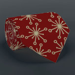 Jax Snowflake Foulard Burgundy Two-sided Tie<br><div class="desc">Burgundy and khaki colorway. This tie is inspired by advertising art of the fifties. This graphical snowflake is khaki shown here on a burgundy background. (All background colours are customizable.) Fun tie for that conservative male with a sense of humour & a passion for life,  especially for the holidays!</div>