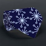 Jax Snowflake Foulard Deep Navy Two-sided Tie<br><div class="desc">Dark navy and light blue colorway. This tie is inspired by advertising art of the fifties. This graphical snowflake is light blue shown here on a navy background. (All background colours are customizable.) Fun tie for that conservative male with a sense of humour & a passion for life, especially for...</div>