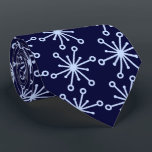 Jax Snowflake Foulard Deep Navy Two-sided Tie<br><div class="desc">Dark navy and light blue colorway. This tie is inspired by advertising art of the fifties. This graphical snowflake is light blue shown here on a navy background. (All background colours are customizable.) Fun tie for that conservative male with a sense of humour & a passion for life, especially for...</div>