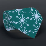 Jax Snowflake Foulard Teal Two-sided Tie<br><div class="desc">Teal and light blue colorway. This tie is inspired by advertising art of the fifties. This graphical snowflake is light blue shown here on a teal background. (All background colours are customizable.) Fun tie for that conservative male with a sense of humour & a passion for life, especially for the...</div>