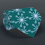 Jax Snowflake Foulard Teal Two-sided Tie<br><div class="desc">Teal and light blue colorway. This tie is inspired by advertising art of the fifties. This graphical snowflake is light blue shown here on a teal background. (All background colours are customizable.) Fun tie for that conservative male with a sense of humour & a passion for life, especially for the...</div>