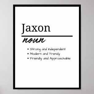 Jaxon, Boy Personalized Name Definition Poster