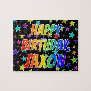 "JAXON" First Name, Fun "HAPPY BIRTHDAY" Jigsaw Puzzle