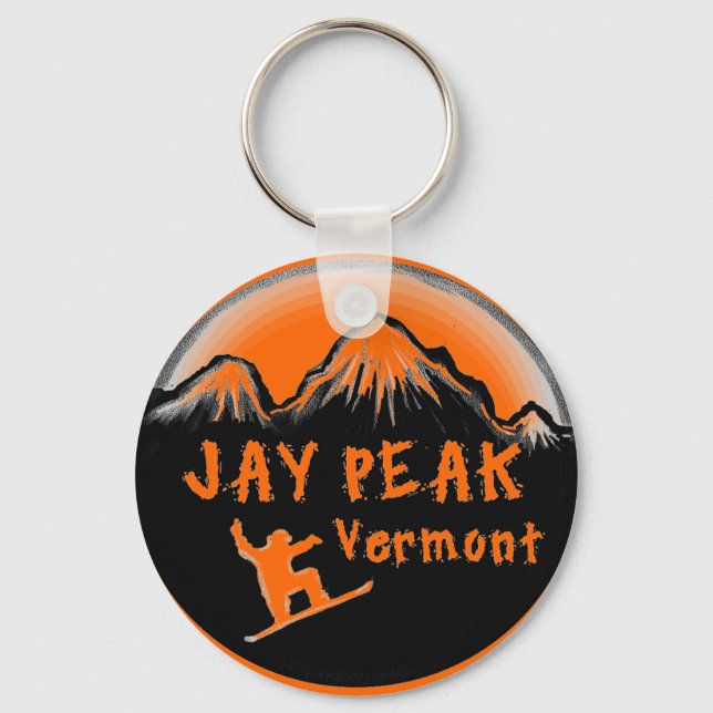 Jay Peak Vermont artistic skier Keychain (Front)