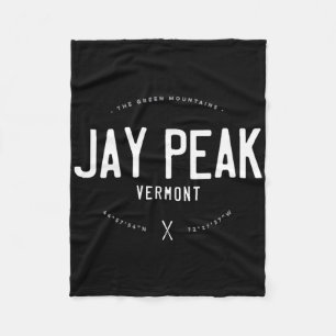 Jay Peak Vermont Graphic Distressed Vintage Ski  Fleece Blanket