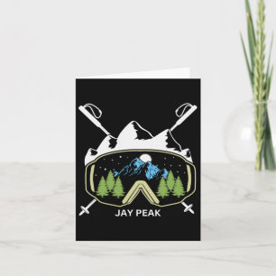 Jay Peak Vermont Skiing Skier Ski Goggles And Pole Card