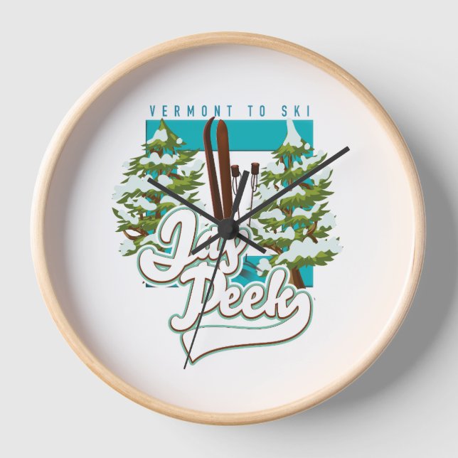 Jay Peek Vermont ski logo Clock (Front)
