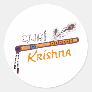 Jay Shri Krishna Classic Round Sticker