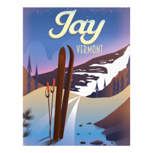 Jay Vermont USA ski travel poster. Photo Print