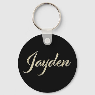 Jayden Name whitegold Button Schlüsselanhänger Keychain
