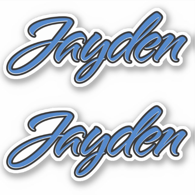 Jayden Nom Blue Autocollant Sticker Stickerset (Devant)
