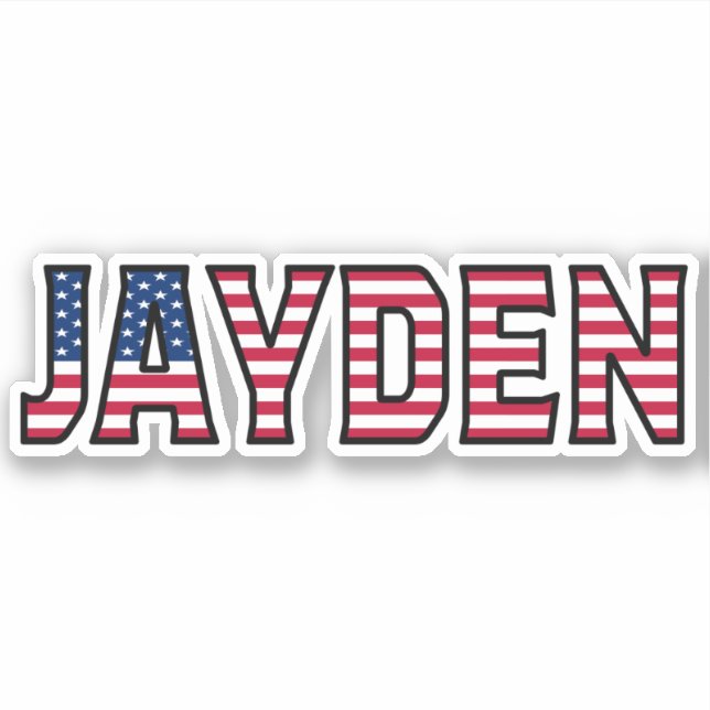 Jayden Prénom USA Sticker Stickerset (Devant)