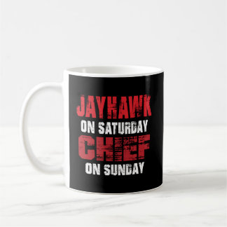 Jayhawk On Saturday Chief On Sunday Funny Gift Kan Coffee Mug
