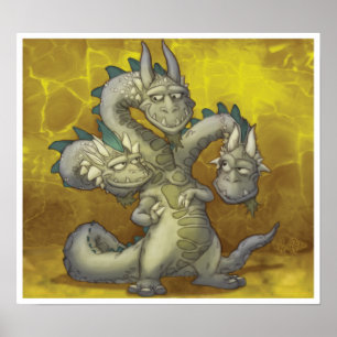Jayne, Casey, Knowle the three headed dragon Poster