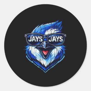 Jays retro gift for men women boys girls kids classic round sticker