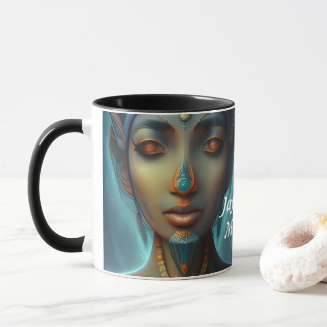 Jayshree's Morning Tea Personalized Customizable Mug (With Donut)