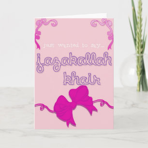 jazakallah khair bow thank you card