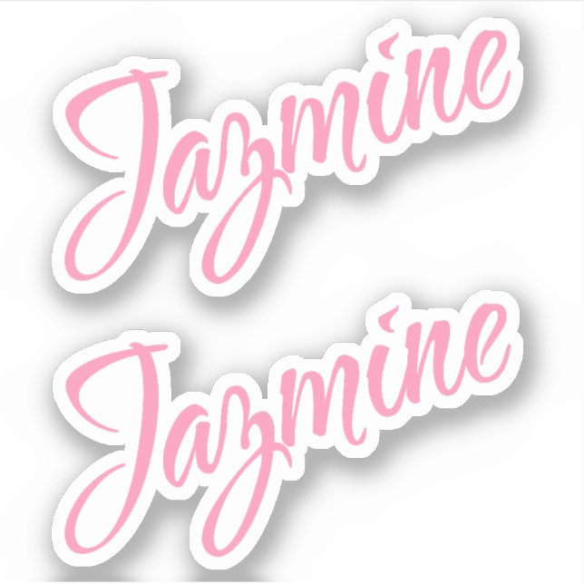 Jazmine Nom décoratif en rose x2 Sticker (Devant)