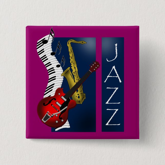 Jazz 2 Inch Square Button (Front)