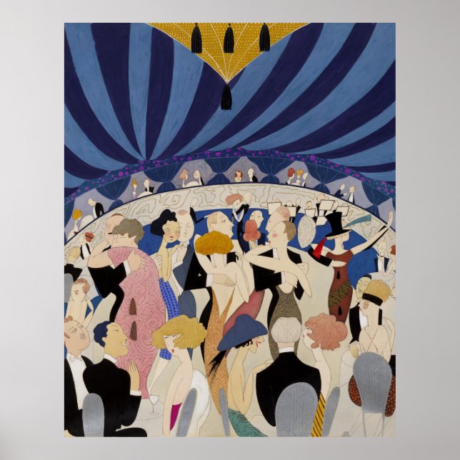 Jazz Age Art Déco Danser couples danser hall art (Devant)