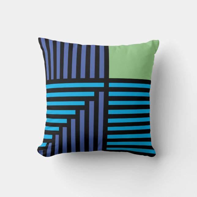 ''Jazz Age & Green Grass'' Throw Pillow (Front)