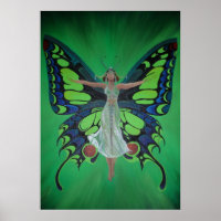 Jazz Age Showgirl Flapper Wearing Butterfly Wings
